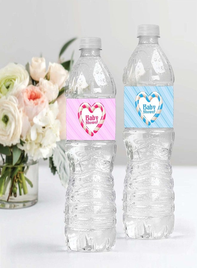 Inkdotpot مجموعة ملصقات زجاجات مياه ذاتية اللصق مقاومة للماء من إنك دوت بوت، 32 قطعة، بتصميم حلوى، مثالية لحفلات استقبال المولود الجديد. - Image 4